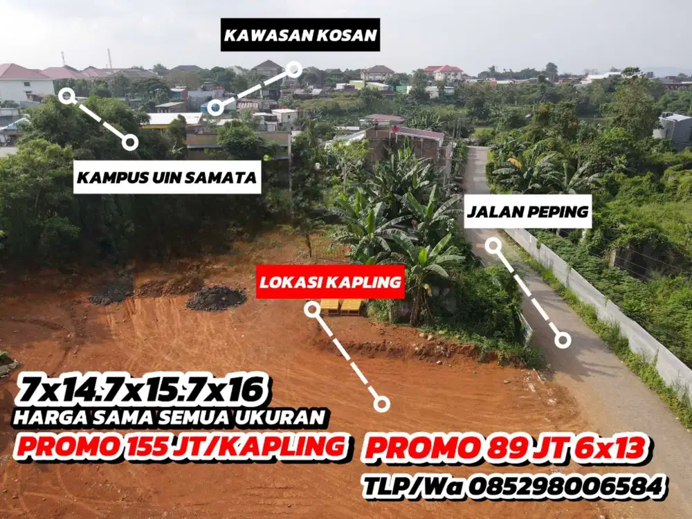 TANAH TERMURAH DEKAT KAMPUS UIN SAMATA