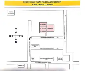 Tanah Pancoran Rogojampi 23655 M2, Pantai Blimbingsari 10 menit