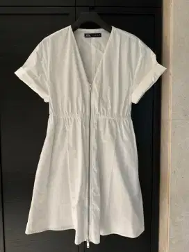 Dress Wanita ZARA 100% ORIGINAL Preloved Gaun Putih Branded Import