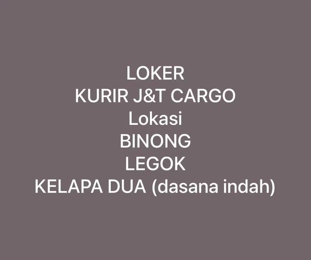 Loker J&T cargo
