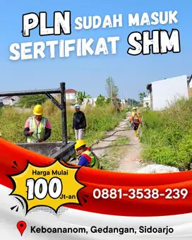 tanah kavling SHM di gedangan sidoarjo