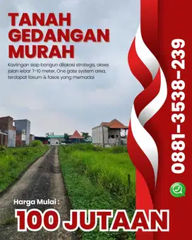 tanah kavling gedangan siap bangun