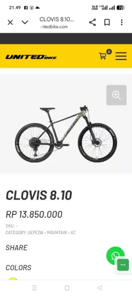 MTB UNITED CLOVIS 8.10 mulus size s