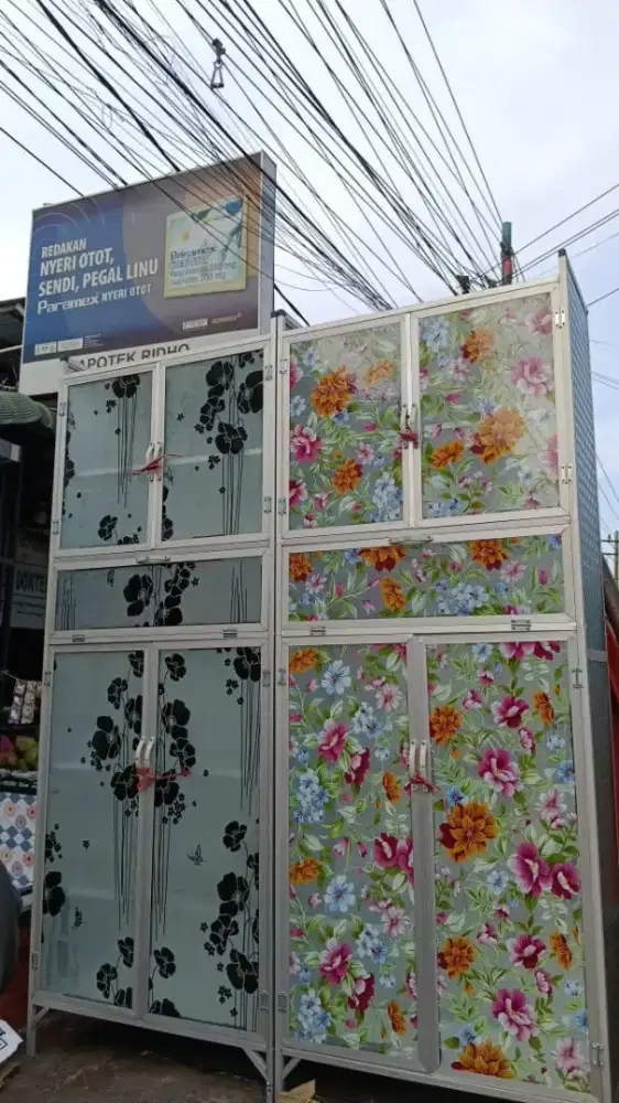 Rak piring 2 pintu rata