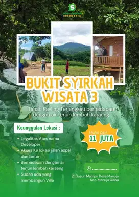 TANAH KAVLING MURAH MANUJU GOWA DEKAT AIR TERJUN
