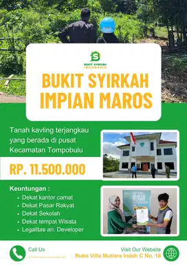 DIJUAL TANAH KAVLING MURAH TOMPOBULU MAROS DEKAT SPN