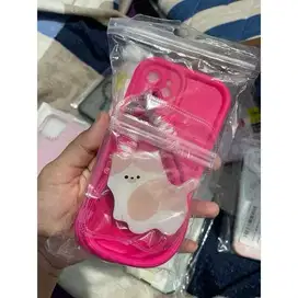 Case Silicone Set Pop Socket & Gantungan (12/12Pro)