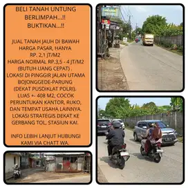Jual Tanah murah pinggir jalan raya BU 400m2 di Bojonggede-Bogor 21