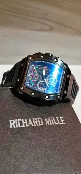 Jam RM Richard Mille black mikron beli di Marina bay cruise 590k crono