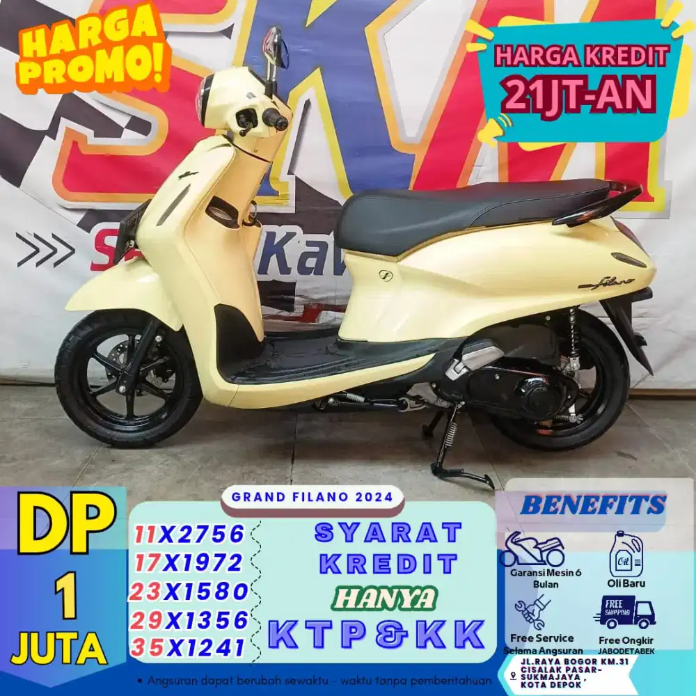 (Yamaha Grand Filano motor bekas bergaransi)