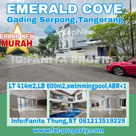 Dijual rumah asri di Emerald Cove,Gading Serpong LT414m2 LB600m2,swimm
