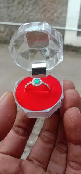 Cincin perak batu bacan wanita