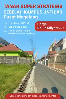 TANAH 310M NEMPEL KAMPUS UNTIDAR MAGELANG