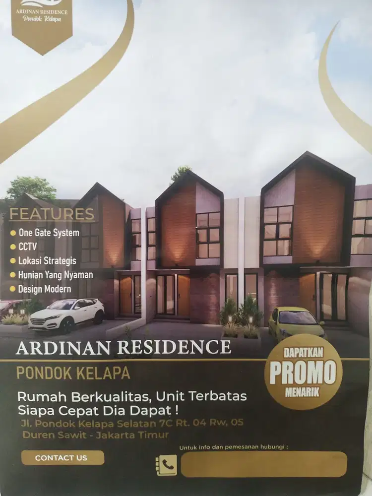Rumah baru di pondok kelapa,dalam cluster