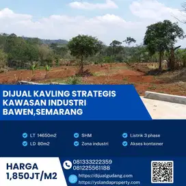 Dijual kavling Strategis Kawasan Industri Bawen Semarang Luas 14650m2