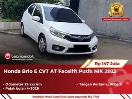 [ GARANSI 5TH ] Honda Brio E CVT AT Facelift Putih 2023/2024