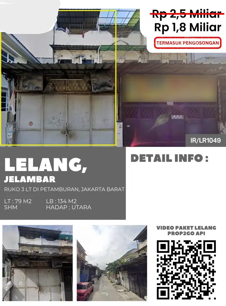 Investasi Ruko 3 Lantai di Jelambar, Jakarta Barat