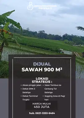 Sawah dengan pemandangan Gunung di Salatiga