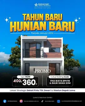 Dijual Rumah Syariah Tanpa Bank di Kota Depok Stok Terbatas