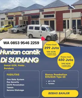 RUMAH SIAP HUNI GOA RIA SUDIANG DEKAT GOR POLDA DAN BANDARA