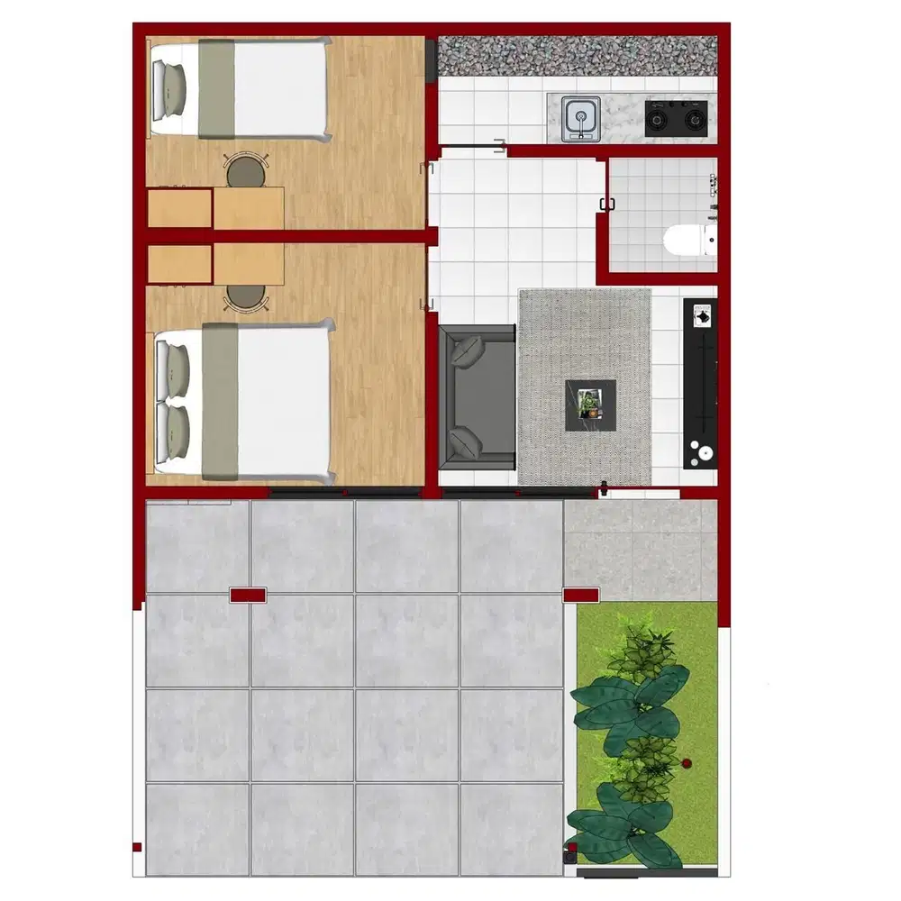 Rumah 2 Kamar Tidur Fasilitas Masjid Di Colomadu