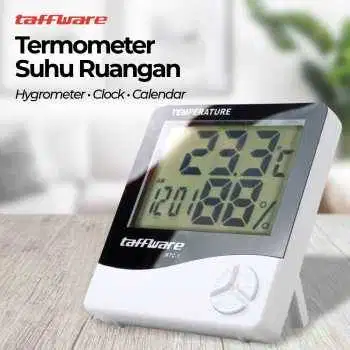 Termometer Suhu Ruangan Humidity Hygrometer Clock Calendar