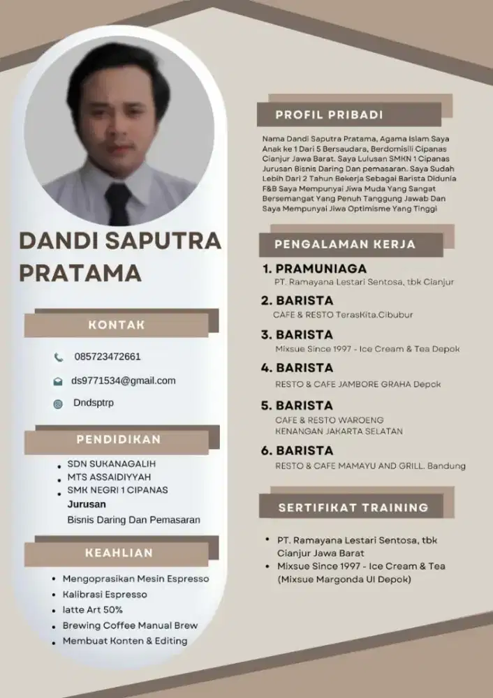 Cari Lowongan kerja barista