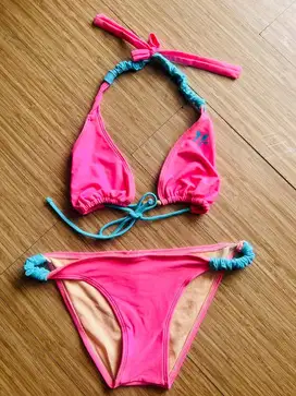 Bikini Pink POLOS FIT M to L Material Bahan Spandek