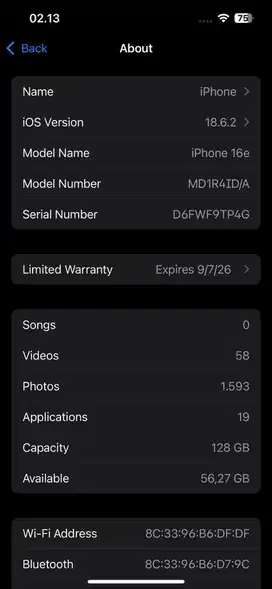 Iphone 16e 128gb resmi