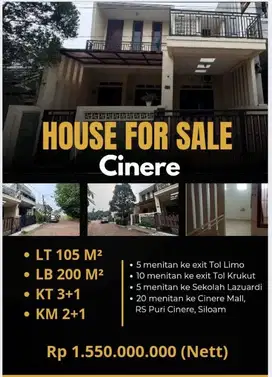 Dijual Cepat Rumah Komp Griya Cinere Murah