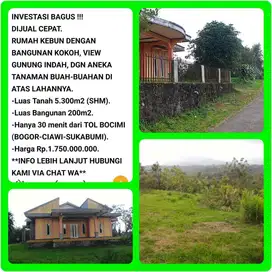 Villa murah bagus view gunung indah dgn kebun buah 30 menit dr tol