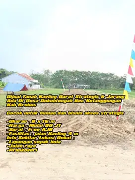 Tanah Kavling Darat Strategis & Jarang Ada Di Desa Dukuhtengah Brebes