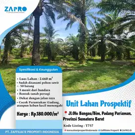 Jual lahan cocok peruntukan gudang atau kebun kecil/menengah (sawit)