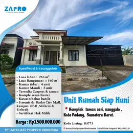 Jual rumah siap huni desain & spesifikasi premium di padang