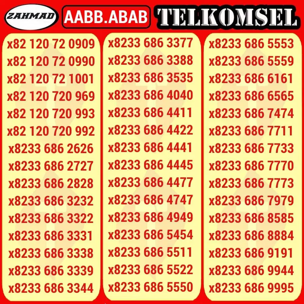 TSEL-B) NOCAN Telkomsel AABB ABAB ABBA kartu perdana nomor cantik simp