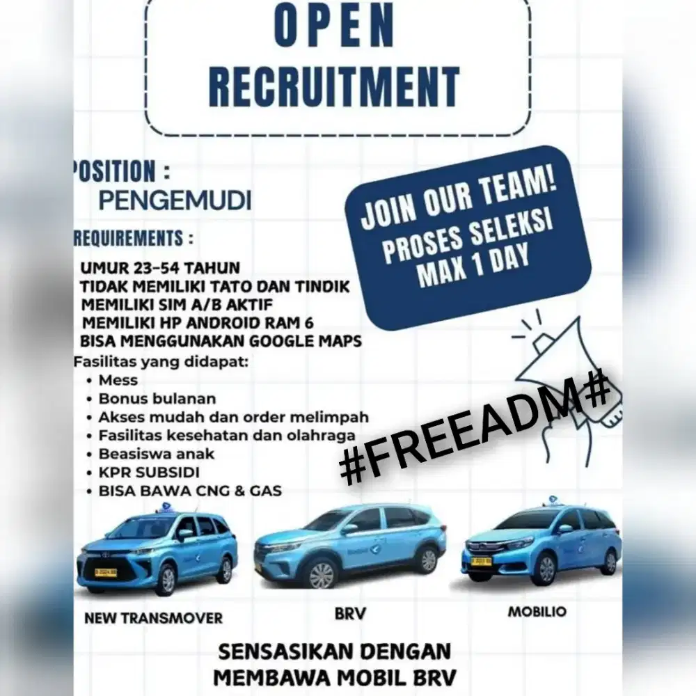 LOWONGAN KERJA SIM A /B SOPIR DRIVER SEPTEMBER 2025