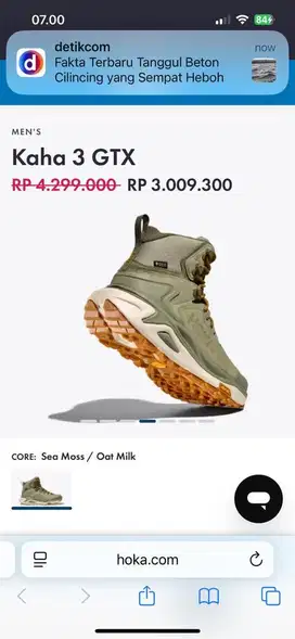 Hoka Kaha 3 GTX hijau