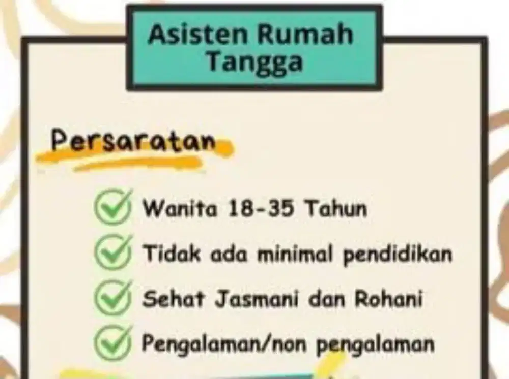Butuh cepat, Lowongan kerja Art / PRT