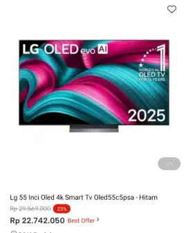 Lg 55 Inci Qled 4k Smart Tv Oled55c5psa - Hitam