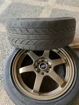 DIJUAL VELG HSR WHEEL DAN BAN UKURAN 16 WARNA COKELAT SIAP PAKAI