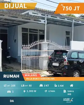 Rumah Harga Miring , Langsung Huni di Villa Bukit Sengkaling Malang