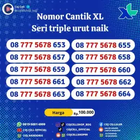 Nomor cantik XL seri triple urut naik