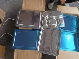 Food Tray Stainless 5 Sekat Piring Makan SUS 304