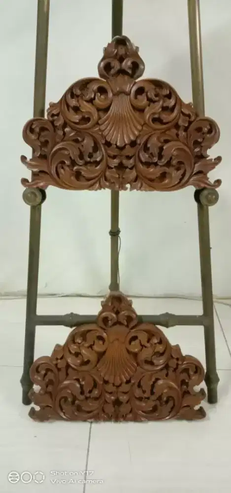 2 pcs papan kayu jati ukir (bekas)