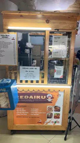 Gerobak bakso kayu jati