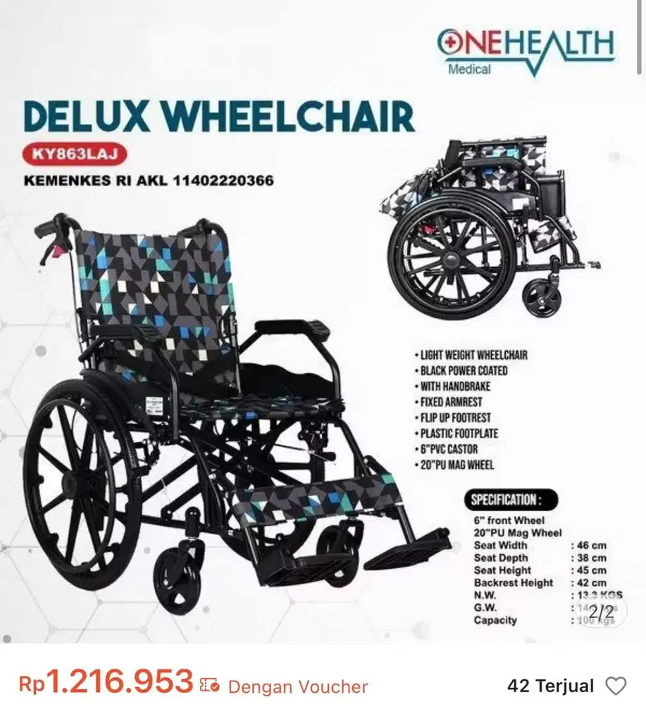 Jual kursi roda