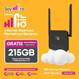 Modem Home Router 4G LTE CAT4 MiFi WiFi HKM0127+ - Free 215GB 1 Tahun
