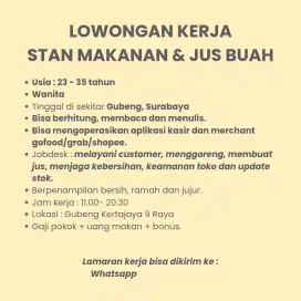 Penjaga stand makanan dan minuman