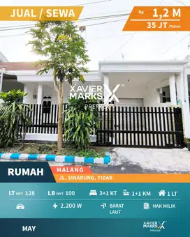 Dijual Rumah Murah Terawat Akses Mudah di Jl Sinabung Tidar Malang