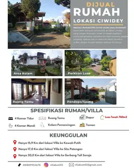 DIJUAL RUMAH/VILLA DI CIWIDEY